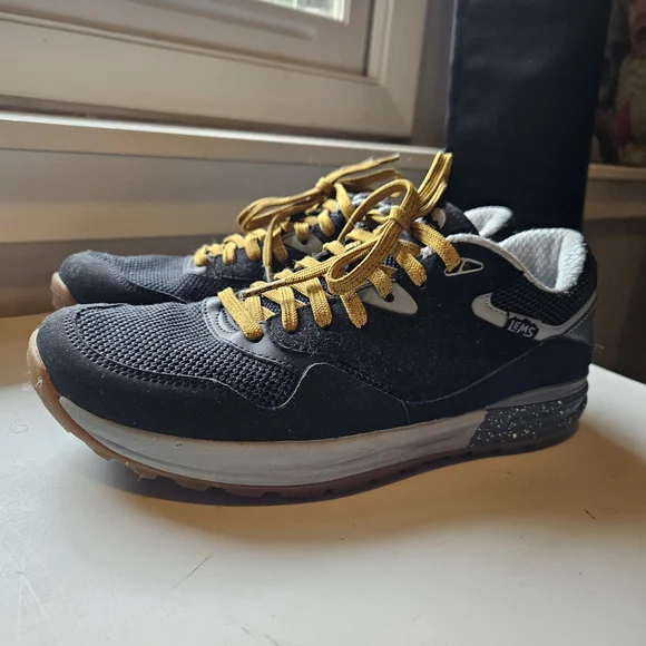 Men's Black and Gold Sneakers by IEMS - Picture 1 of 5